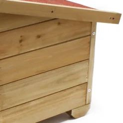 Wiltec Großes Katzenhaus 99 x 52 x 42 cm aus Holz, Katzenhütte für Garten oder Terasse, Wurfkiste isoliert wetterfest, Katzenhöhle