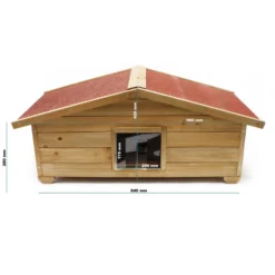 Wiltec Großes Katzenhaus 99 x 52 x 42 cm aus Holz, Katzenhütte für Garten oder Terasse, Wurfkiste isoliert wetterfest, Katzenhöhle