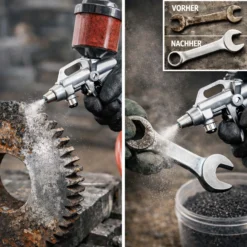 Wiltec 450g Strahlmittel Mischkorund für Sandstrahlpistole zur Entfernung von Verschmutzungen, Normalkorunde und Edelkorunde, Airbrush Zubehör