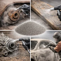 Wiltec 450g Strahlmittel Mischkorund für Sandstrahlpistole zur Entfernung von Verschmutzungen, Normalkorunde und Edelkorunde, Airbrush Zubehör