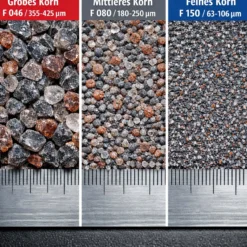 Wiltec 450g Strahlmittel Mischkorund für Sandstrahlpistole zur Entfernung von Verschmutzungen, Normalkorunde und Edelkorunde, Airbrush Zubehör
