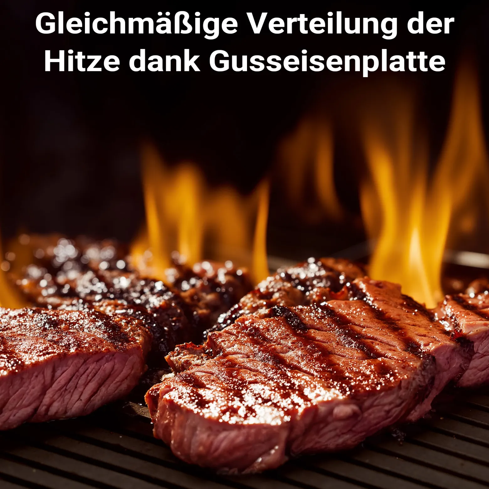 Wiltec Gusseisen Grillplatte 55 x 26,5 x 1,5 cm, Gusseisenplatte für Grill mit guter Hitzespeicherung, Grillgitter für typische Grillstreifen auf Grillgut, Grillzubehör für BBQ
