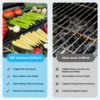 Wiltec Gusseisen Grillplatte 46,7 x 22,8 x 1,5 cm, Gusseisenplatte für Grill mit guter Hitzespeicherung, Grillgitter für typische Grillstreifen auf Grillgut, Grillzubehör für BBQ