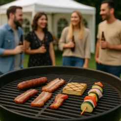 Wiltec Gusseisen Grillrost rund Ø 34,5 cm, Grillgitter für Holzkohlegrill & Gasgrill, Gussgrillrost für BBQ, Grilleinsatz matt emailliert