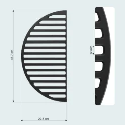 Wiltec Gusseisen Grillrost und Grillplatte, Gussrost für Grill mit guter Hitzespeicherung, Grillgitter für typische Grillstreifen, Grillzubehör für BBQ