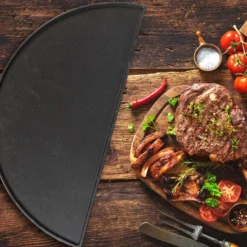 Wiltec Gusseisen Grillrost und Grillplatte, Gussrost für Grill mit guter Hitzespeicherung, Grillgitter für typische Grillstreifen, Grillzubehör für BBQ