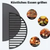 Wiltec Gusseisen Grillrost und Grillplatte, Gussrost für Grill mit guter Hitzespeicherung, Grillgitter für typische Grillstreifen, Grillzubehör für BBQ