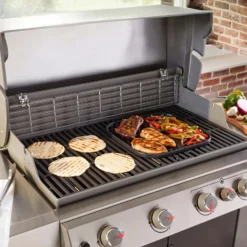 Wiltec Gusseisen Grillrost 30 x 44,5 cm, Grillgitter für Holzkohlegrill & Gasgrill, Gussgrillrost für BBQ, Grilleinsatz matt emailliert eckig