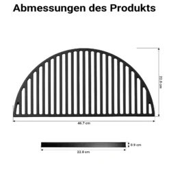 Wiltec Gusseisen Grillrost 46,7 x 22,8 x 0,9 cm, Gussrost für Grill mit guter Hitzespeicherung, Grillgitter für typische Grillstreifen auf Grillgut, Grillzubehör für BBQ
