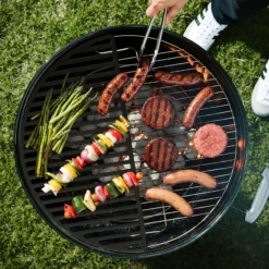 Wiltec Gusseisen Grillrost 49,8 x 24,3 x 0,9 cm, Gussrost für Grill mit guter Hitzespeicherung, Grillgitter für typische Grillstreifen auf Grillgut, Grillzubehör für BBQ