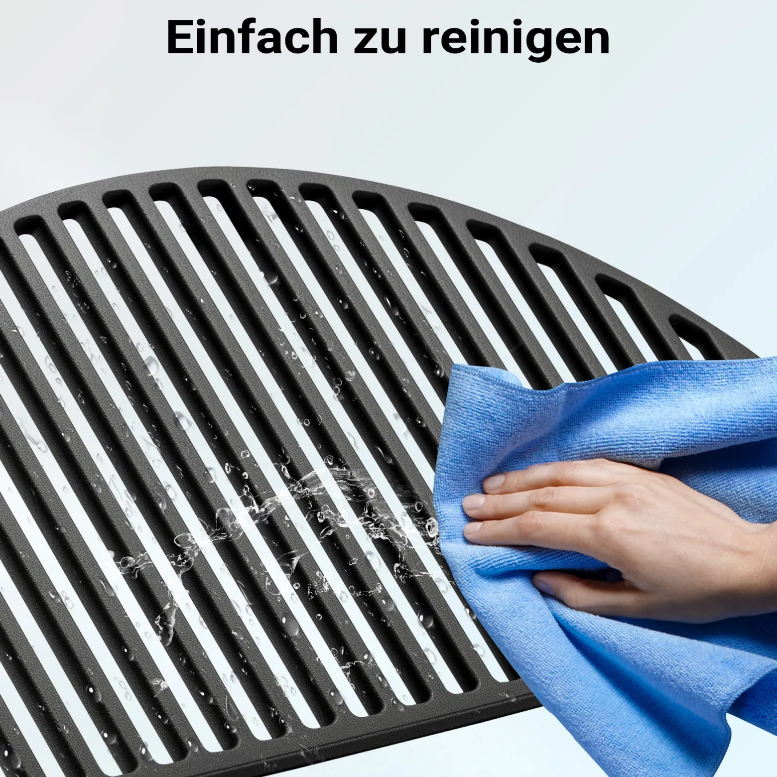 Wiltec Gusseisen Grillrost 49,8 x 24,3 x 0,9 cm, Gussrost für Grill mit guter Hitzespeicherung, Grillgitter für typische Grillstreifen auf Grillgut, Grillzubehör für BBQ