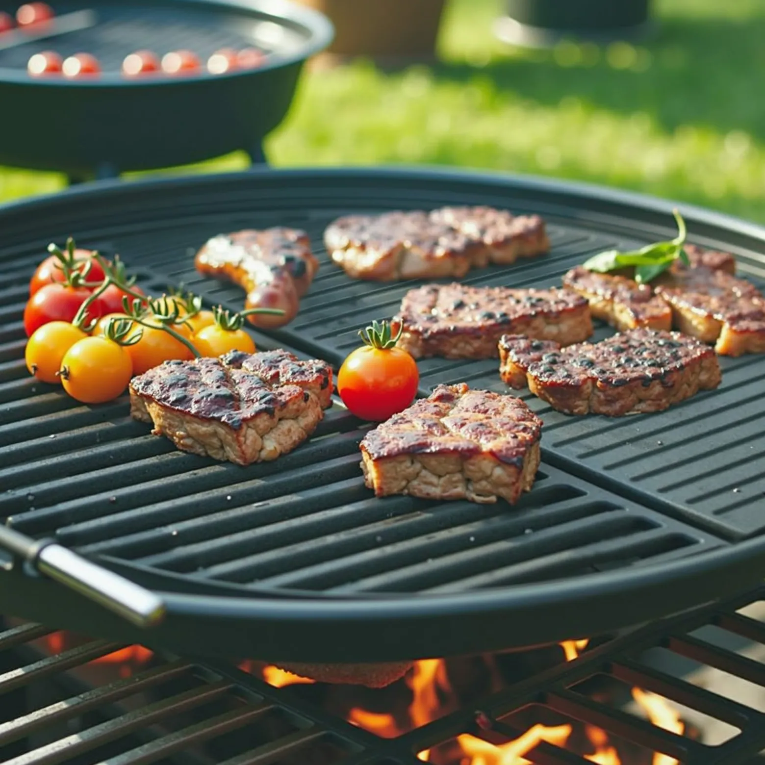 Wiltec Gusseisen Grillrost 49,8 x 24,3 x 0,9 cm, Gussrost für Grill mit guter Hitzespeicherung, Grillgitter für typische Grillstreifen auf Grillgut, Grillzubehör für BBQ