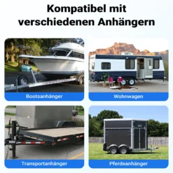 Wiltec Halbautomatisches Stützrad für Anhänger bis 1000 kg, Stützfuß und Bugrad aus Q235 Stahl, Schwerlaststützrad
