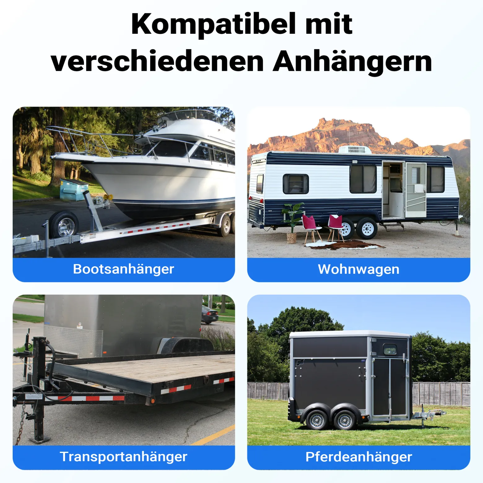 Wiltec Halbautomatisches Stützrad für Anhänger bis 1000 kg, Stützfuß und Bugrad aus Q235 Stahl, Schwerlaststützrad