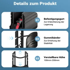 Wiltec Halterung für Abwasserschläuche 4,5 m, Schlauchhalterung Abwasserschlauch für Schläuche bis Ø 94 mm, Schlauchhalter höhenverstellbar für Abwasser bei Camping, Wohnwagen und Wohnmobil