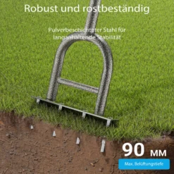 Wiltec Hand Aerifizierer aus Stahl, Handaerifizierer mit ergonomischem T-Griff, Rasenaerifizierer mit 4 Zinken, Rasenlüfter für effiziente Rasenpflege