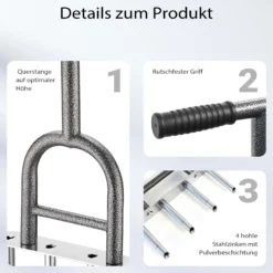 Wiltec Hand Aerifizierer aus Stahl, Handaerifizierer mit ergonomischem T-Griff, Rasenaerifizierer mit 4 Zinken, Rasenlüfter für effiziente Rasenpflege