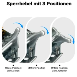 Wiltec Handseilwinde bis 900kg Übersetzung 4:1 8:1 175x173x233 mm, Winde mit 10m Drahtseil, Seilwinde handbetrieben, Handseilzug effizient, Forstseilwinde