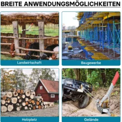 Wiltec Handseilzug mit 2,2 m Drahtseil bis 2000 kg, Flaschenzug mit 2 Haken, Seilwinde mit Sicherheitslasthaken, Handseilwinde mit 2 Getriebe