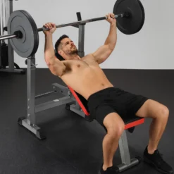 Wiltec Hantelbank klappbar bis 230 kg mit Langhantelablage Multifunktionsbank Schrägbank und Flachbank Gym Bank Verstellbare Trainingsbank für Übungen mit Langhanteln und Kurzhanteln Zuhause Fitness