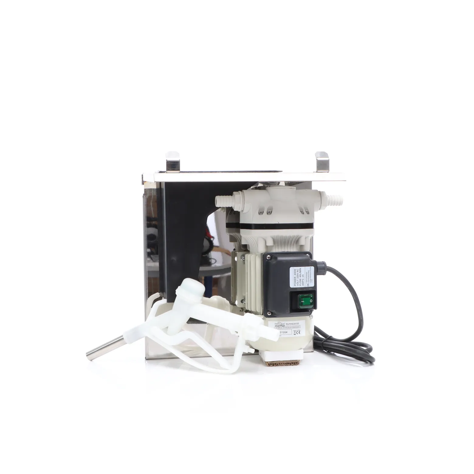 Wiltec Harnstoffpumpe 230 V 400 W 40 l/min, selbstansaugende Förderpumpe für AUS32 Urea, Membranpumpe zur Betankung, mit Trägerplatte u. Kunststoff Zapfpistole