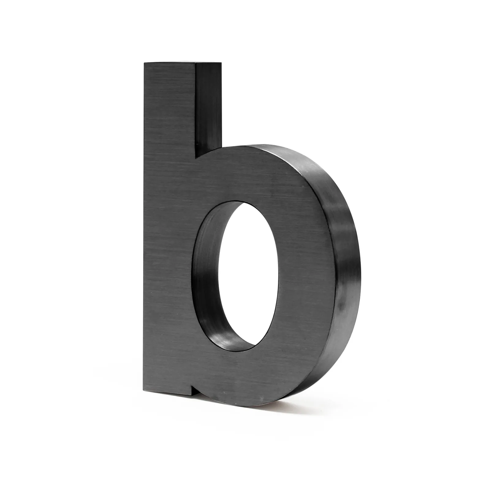 Wiltec Hausnummer b anthrazit Edelstahl Hausnummer in modernem 3D-Design, Höhe 20 cm, Schrift Arial, rostfrei und witterungsbeständig, mit Montagematerial