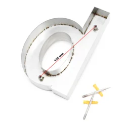 Wiltec Hausnummer b silberfarbene Edelstahl Hausnummer in modernem 3D-Design, Höhe 20 cm, Schrift Arial, rostfrei und witterungsbeständig, mit Montagematerial