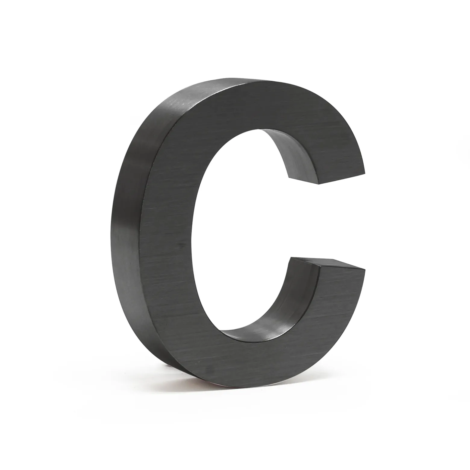 Wiltec Hausnummer c anthrazit Edelstahl Hausnummer in modernem 3D-Design, Höhe 15 cm, Schrift Arial, rostfrei und witterungsbeständig, mit Montagematerial