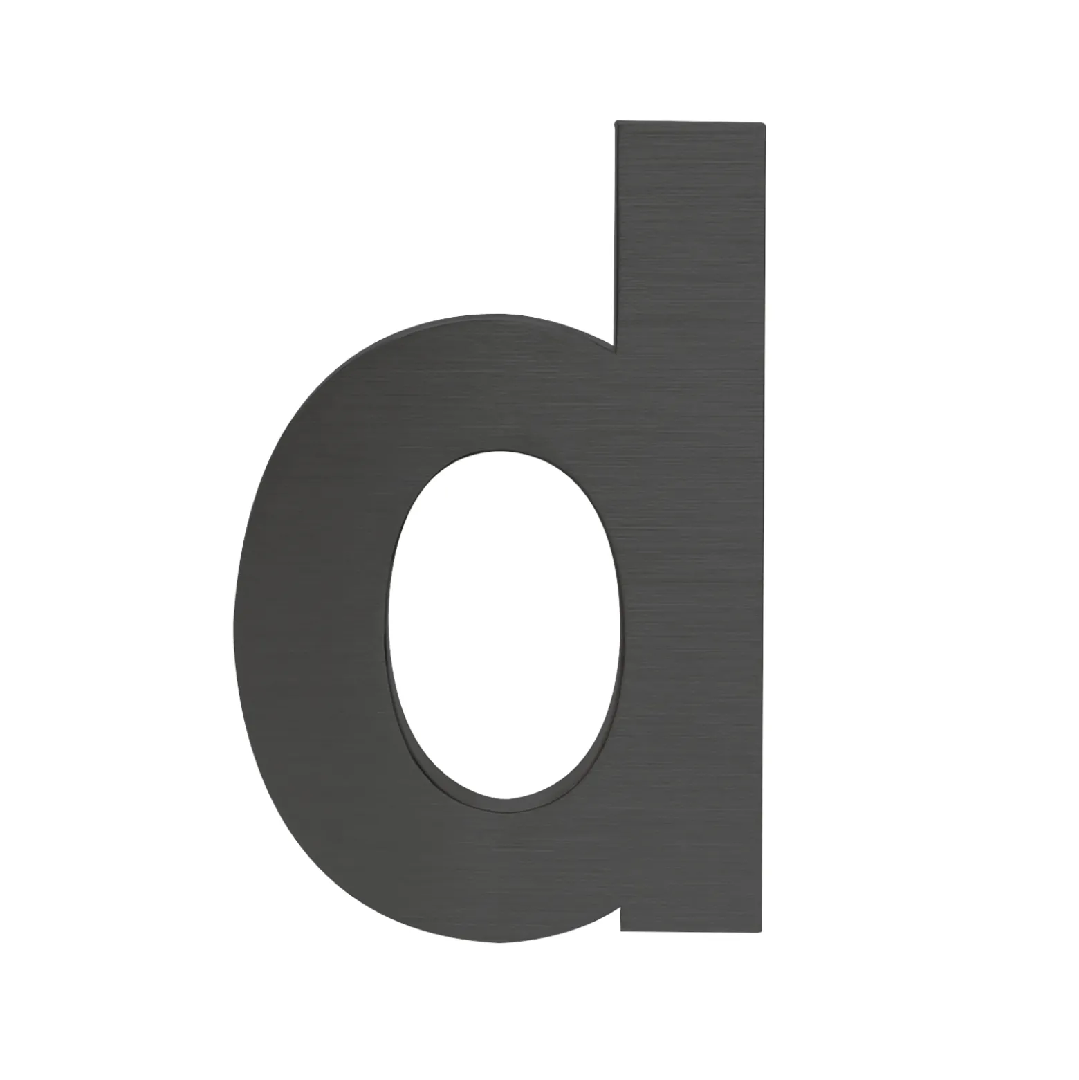 Wiltec Hausnummer d anthrazit Edelstahl Hausnummer in modernem 3D-Design, Höhe 20 cm, Schrift Arial, rostfrei und witterungsbeständig, mit Montagematerial