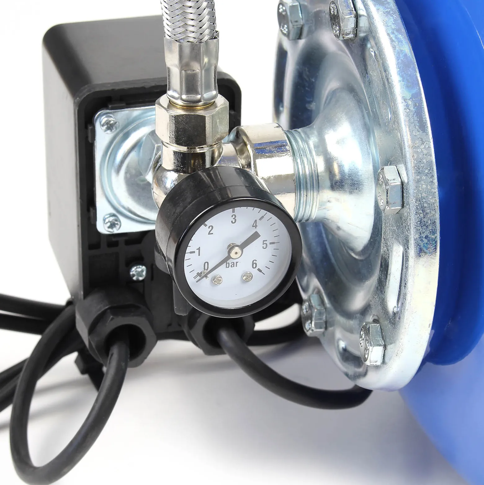 Wiltec Hauswasserwerk 600W 2800l/h Gartenpumpe mit Druckschalter und Manometer Wasserpumpe Druckkessel Druckbehälter Bewässerungspumpe Brauchwasserpumpe Regenwasserpumpe Wasserwerk