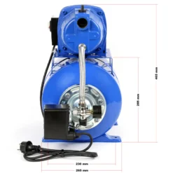 Wiltec Hauswasserwerk 600W 2800l/h Gartenpumpe mit Druckschalter und Manometer Wasserpumpe Druckkessel Druckbehälter Bewässerungspumpe Brauchwasserpumpe Regenwasserpumpe Wasserwerk