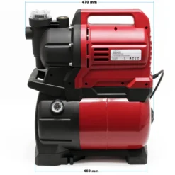 Wiltec Hauswasserwerk 1300W 4500l/h Hauswasserautomat mit Druckschalter und Membrankessel 19l Druckkessel Gartenpumpe Wasserpumpe Brauchwasserpumpe Regenwasserpumpe