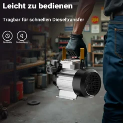 Wiltec Heizöl- und Dieselpumpe Typ04011 230V/550W für 20-60l/min selbstansaugende Heizölpumpe bis 2m mit By-Pass-Ventil gegen Überhitzung