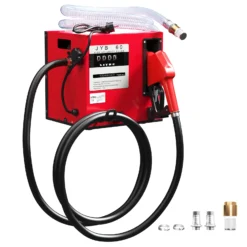 Wiltec Heizöl- und Dieselpumpe 230V/550W 60l/min selbstsansaugend, zur Wandmontage, Zapfpistole mit Abschaltautomatik, Kraftstoffpumpe