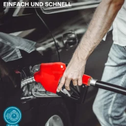 Wiltec Heizöl- und Dieselpumpe 230V/550W 60l/min selbstansaugend Pumpe mit automatischer Pistole, Kraftstoffpumpe, Absaugpumpe