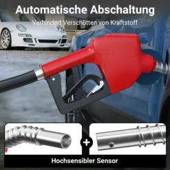 Wiltec Heizöl- und Dieselpumpe 230V/600W 40l/min selbstansaugend Pumpe mit automatischer Pistole, Kraftstoffpumpe, Absaugpumpe