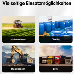 Wiltec Heizöl- und Dieselpumpe 230V/600W 40l/min selbstansaugend Pumpe mit automatischer Pistole, Kraftstoffpumpe, Absaugpumpe