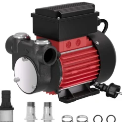 Wiltec Heizöl- und Dieselpumpe 230V 375W 60l/min, Selbstansaugende Umfüllpumpe mit 2m Ansaughöhe und Rückschlagventil, Absaugpumpe