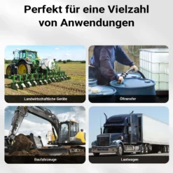 Wiltec Heizöl- und Dieselpumpe 230V/600W 40l/min selbstansaugend Pumpe mit automatischer Pistole, Kraftstoffpumpe, Absaugpumpe