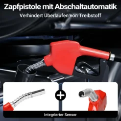 Wiltec Heizöl- und Dieselpumpe 230V/600W 40l/min selbstansaugend Pumpe mit automatischer Pistole, Kraftstoffpumpe, Absaugpumpe