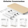 Wiltec Höhenverstellbarer Schreibtisch einmotorig mit Ladestation, Kollisionsschutz, Memoryfunktion und Sitz-/Stehzeit-Erinnerung, Stehtisch mit Tischplatte 1180 x 600 mm