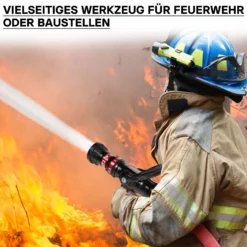 Wiltec Hohlstrahlrohr mit 150/200/350/450 l/min, C Storzkupplung und stufenloser Sprühstrahlverstellung für THW Feuerwehrrohr
