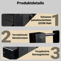 Wiltec Holzstapelhilfe für Kaminholz im 2er Set, 335 x 85 x 130 mm, Brennholz Stapelhilfe Gestell für Feuerholz und Brennholz, Holzhalter