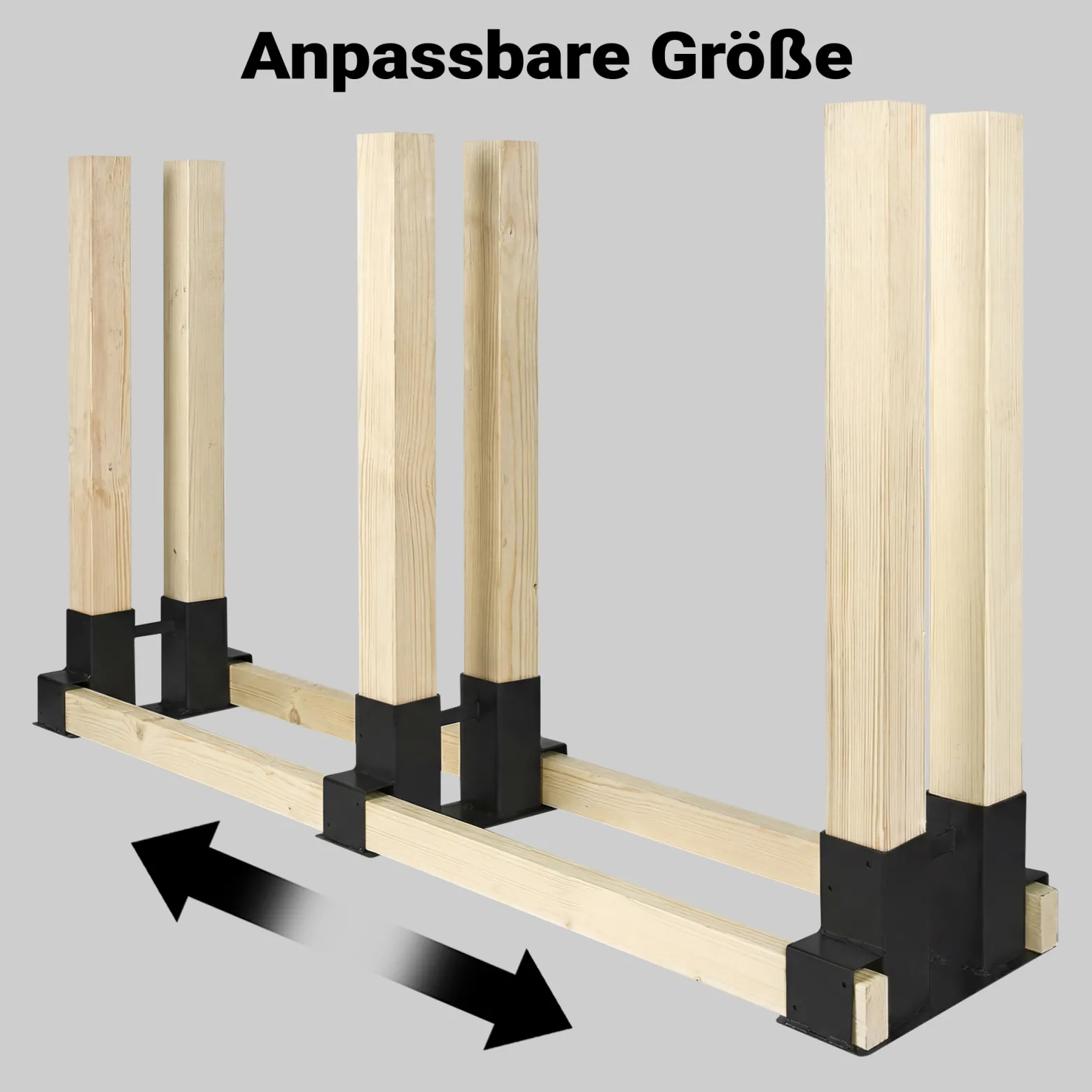 Wiltec Holzstapelhilfe für Kaminholz im 2er Set, 335 x 85 x 130 mm, Brennholz Stapelhilfe Gestell für Feuerholz und Brennholz, Holzhalter