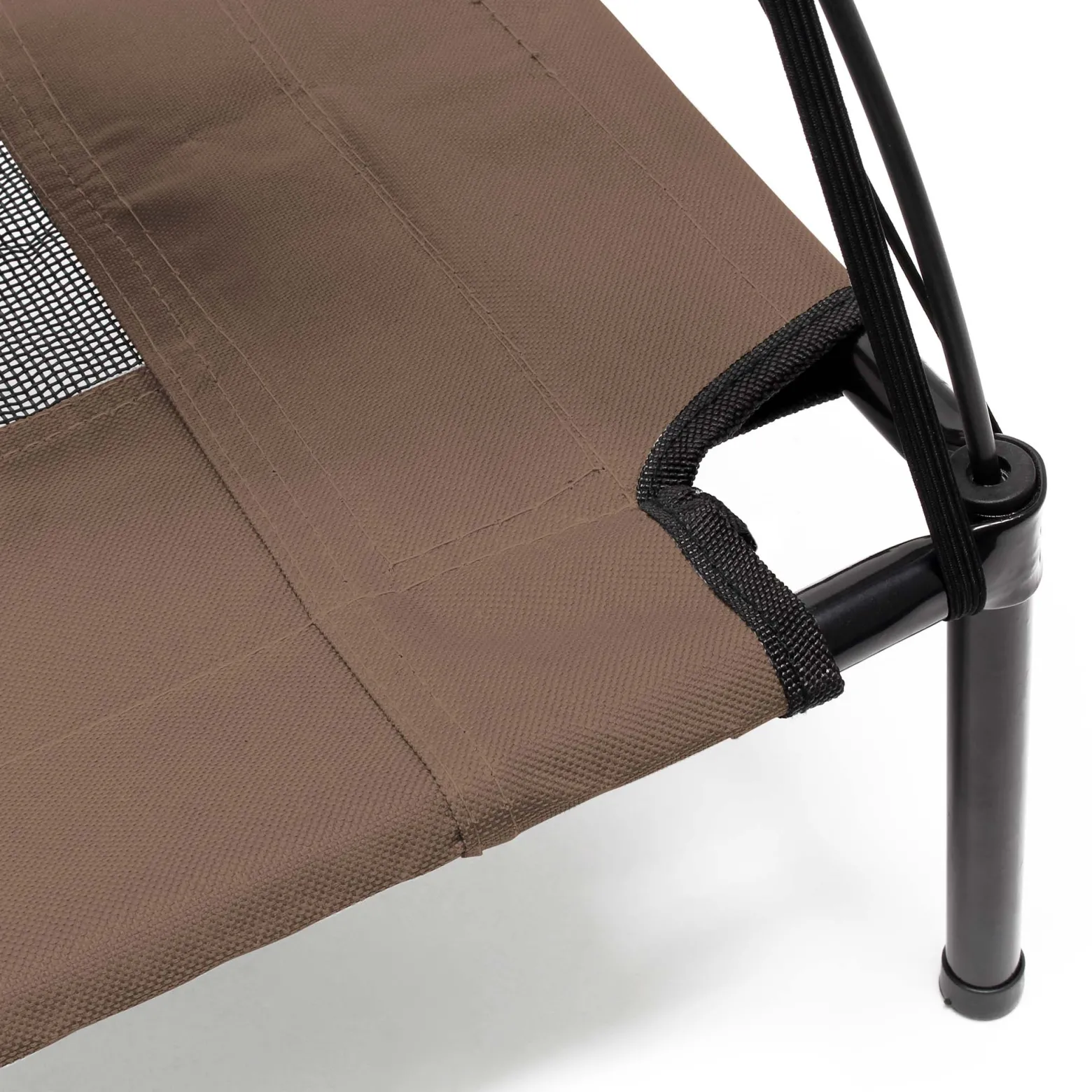 Wiltec Hundebett mit Dach Braun 122 x 91 x 16 cm Größe XL bis 50 kg Outdoor Katzenliege Haustier Schlafplatz Sonnendach