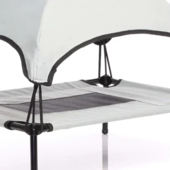 Wiltec Hundebett mit Dach Grau 76 x 60 x 16 cm Größe M bis 25 kg Outdoor Katzenliege Haustier Schlafplatz Sonnendach