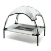 Wiltec Hundebett mit Dach Grau 91 x 76 x 16 cm Größe L bis 35 kg Outdoor Katzenliege Haustier Schlafplatz Sonnendach