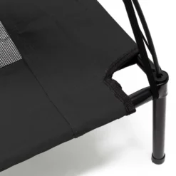 Wiltec Hundebett mit Dach Schwarz 91 x 76 x 16 cm Größe L bis 35 kg Outdoor Katzenliege Haustier Schlafplatz Sonnendach