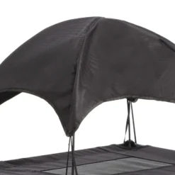 Wiltec Hundebett mit Dach Schwarz 60 x 45 x 16 cm Größe S bis 15 kg Outdoor Katzenliege Haustier Schlafplatz Sonnendach