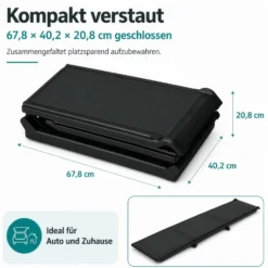 Wiltec Hunderampe 180 x 40 cm 50 kg 3-fach faltbar rutschfeste Autorampe für Hunde, klappbare Einstiegshilfe aus PP fürs Auto, SUV und Pick up